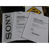 Manual Operação E Instalação Sony Cdx c467 Kit Completo Orig