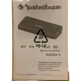 Manual Original Rockford Fosgate Módulo R500-1 Lacrado