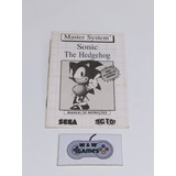 Manual Sonic The Hedgehog Tectoy Original Master System