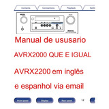Manual Usuario Receiver Denon Avrx2200w Avr X2200w Em Pdf