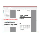 Manual Vídeo Cassete Sony Linha Slv-se-sx Em Pdf (digital)