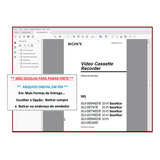 Manual Vídeo Cassete Sony Linha Slv se sx Em Pdf  digital 