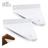 Mão Francesa 10cm Cantoneira Branca Reforçada Invertida Ferro Aço Suporte Para Prateleira Resistente Industrial Prateleira Madeira Bancada Estante Triangular 66 Rio Design99