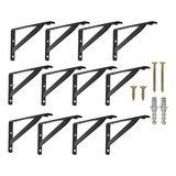 Mão Francesa 40cm 36 Pcs Suporte Cantoneira Prateleira Preta