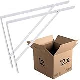 Mão Francesa 50cm Cantoneira Suporte Para Prateleia Reforçado Kit Com 12 Peças Kit Instalação