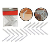 Mão Francesa Suporte Para Prateleira Invertido 6 Cm 10 Pçs Cor Branco
