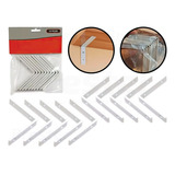 Mão Francesa Suporte Para Prateleira Invertido 6 Cm 10 Pçs Cor Branco