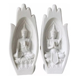 Mão Prece Namastê Casal Buda Meditação Zen Decorativo Resina