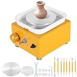 MAOPINER Mini Máquina De Roda De Cerâmica 4 5 Cm 6 Cm 10 Cm Mini Máquina De Cerâmica Elétrica Roda De Cerâmica Ferramenta De Argila Faça Você Mesmo Com Bandeja Para Trabalho De Cerâmica Cerâmica Argila Arte Artesanato Amarelo 