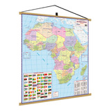 Mapa Africa Africano Politico Poster Banner Geográfico Conti