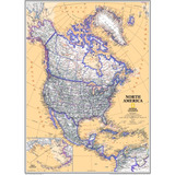 Mapa América Do Norte 65cmx90cm Politico