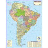 Mapa América Do Sul Continente 120 X 90cm Gigante