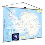 Mapa Antártida Continente Politico Banner Poster Moldura