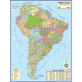 Mapa Atualizado América Do Sul Continente 120 X 90cm Gigante