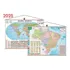 Mapa Brasil + Mundi Banner Moldura Laminado Gigante Politico
