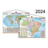 Mapa Brasil Mundi Banner Moldura Laminado Gigante Politico