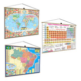 Mapa Brasil Mundi Tabela Periódica Banner Politico Escolar