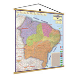 Mapa Brasil Região Nordeste Politico Poster Banner Geográfic