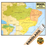 Mapa Brasil Regiões Econômicas Escolar Poster Geográfico Politico