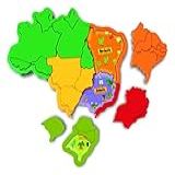 Mapa Do Brasil 3D Plástico Elka Multicor
