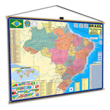 Mapa Do Brasil Gigante Rodoviário Politico Escolar Banner Geográfico Poster