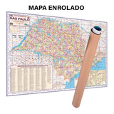 Mapa Do Estado São Paulo 120cm X 90cm Enrolado Tubo Postal