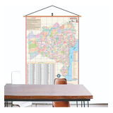 Mapa Estado Da Bahia Banner Moldura Laminado 120x90cm
