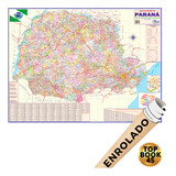 Mapa Estado De Paraná Político Rodoviário Turístico Estatístico Gigante Enrolado Viagem