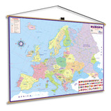 Mapa Europa Politico Escolar Banner Moldura Poster Geografic