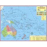 Mapa Geo Político Do Continente Oceania 120 X Gigante 90cm