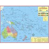 Mapa Geo Político Do Continente Oceania 120 X Gigante 90cm