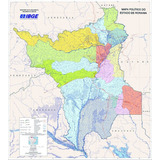 Mapa Geo Político E Rodoviário Gigante Do Estado De Roraima