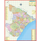 Mapa Geo Político Rodoviário Estado De Sergipe 1,20 X 0,90m
