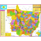 Mapa Geográfico Político E Rodoviário Gigante Do Estado Do Mato Grosso Na Região Centro Oeste Do Brasil Dobrado Medindo 120x90cm Capital E Interior Turísmo E Entregas Equipe Multivendas