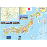 Mapa Japão Politico Rodoviário 120 X 90cm Gigante