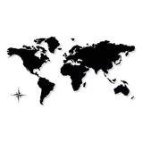 Mapa Mundi 65x120cm Para Sala Quarto Mdf Parede Brinde