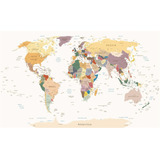 Mapa Mundi Adesivo Poster Parede Hd Decorativo 120x70cm Cd63 Cor Colorido
