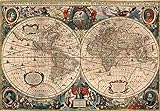 Mapa Mundi Antigo 1641 50x71 Tela Canvas Para Quadro