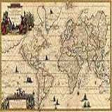 Mapa Mundi Antigo 1728 50x84 Tela Canvas Para Quadro