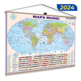 Mapa Mundi Explorer Grande Banner Globo Politico Escolar