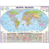 Mapa Mundi Planisfério Político Gigante - 0,90 X 1,20m