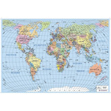 Mapa Mundi Politico Adesivado Artigianato 62cm×92cm