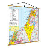 Mapa País Israel Politico Banner Poster Geográfico Decoração