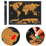 Mapa Raspadinha De Viagens Mundo Educativo Luxuoso Cor Preto