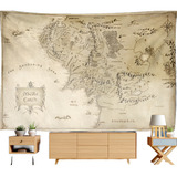 Mapa Terra Média Senhor Dos Anéis Tecido 100x150cm Gigante