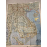 Mapa Vietnam- Camboja- Laos- Thailandia 1967 99 X 79 Cm