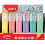Maped Fluo Peps Classic Pastel Highlighters Pacote Com 24 