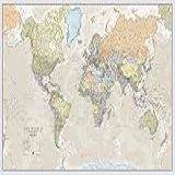 Maps International Mapa Do Mundo Gigante   Pôster Clássico Do Mapa Mundo Grande   Laminado   46  A  X 77 5  L 