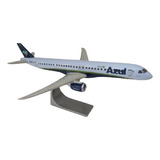Maquete Avião Em Resina E 190 E2 Azul 23 Cm