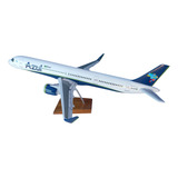 Maquete De Aviao A 321 Azul 45 Cm